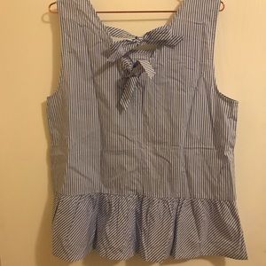 Bow-back J. Crew Sleeveless Seersucker Top NWOT